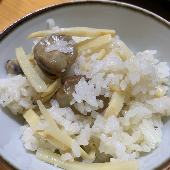 たけのこごはん、そら豆とあさり